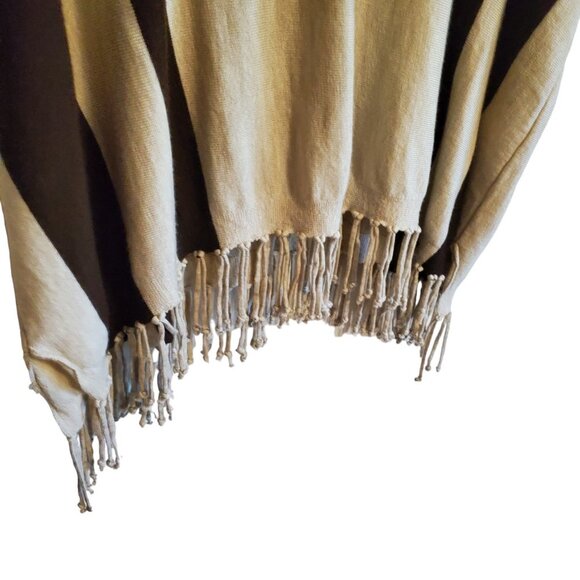 100% Merino Wool Pullover Western Poncho Fringe Sweater One Size - Picture 6 of 12
